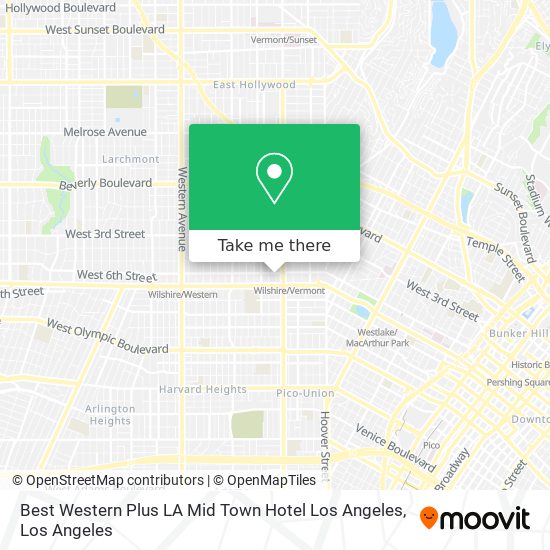 Best Western Plus LA Mid Town Hotel Los Angeles map