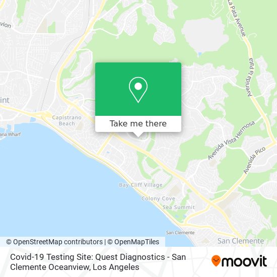 Mapa de Covid-19 Testing Site: Quest Diagnostics - San Clemente Oceanview