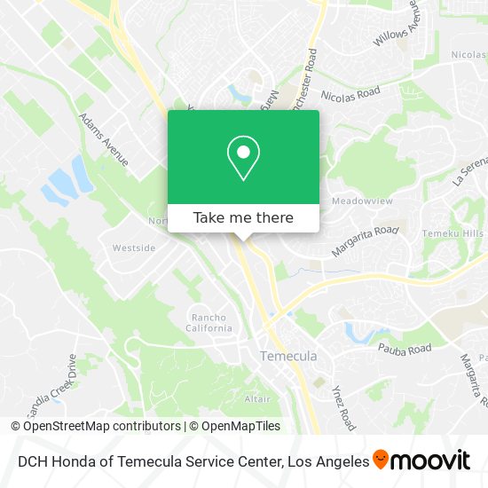 DCH Honda of Temecula Service Center map