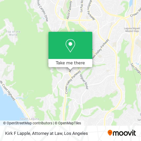 Kirk F Lapple, Attorney at Law map