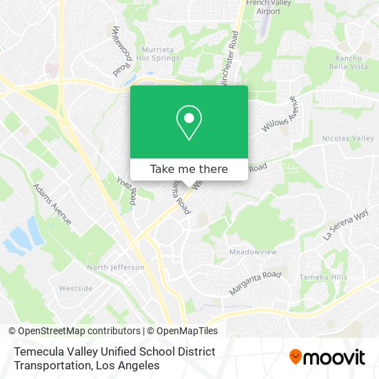 Temecula Valley Unified School District Transportation map