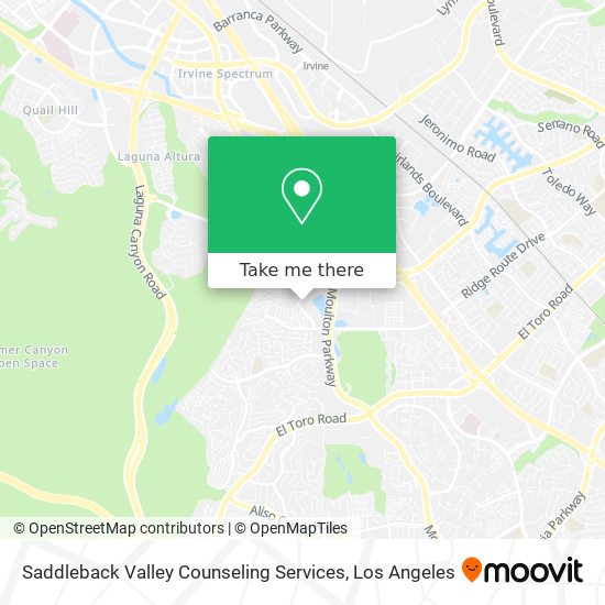 Saddleback Valley Counseling Services map