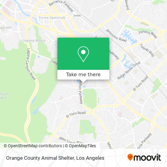 Orange County Animal Shelter map