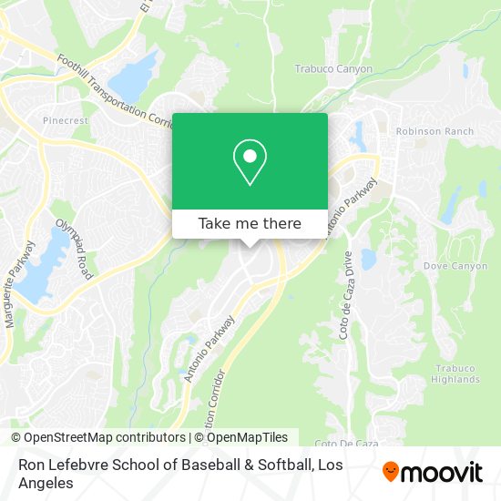 Mapa de Ron Lefebvre School of Baseball & Softball