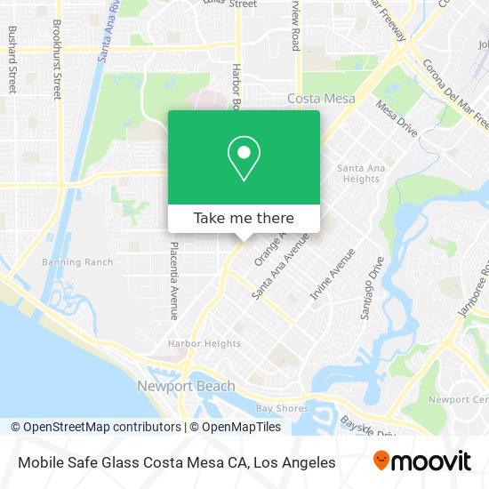 Mobile Safe Glass Costa Mesa CA map