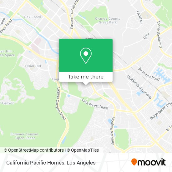 California Pacific Homes map