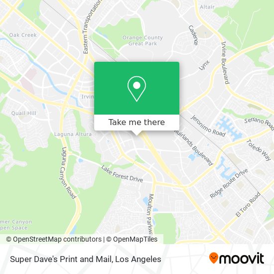 Super Dave's Print and Mail map