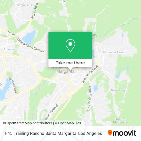 Mapa de F45 Training Rancho Santa Margarita