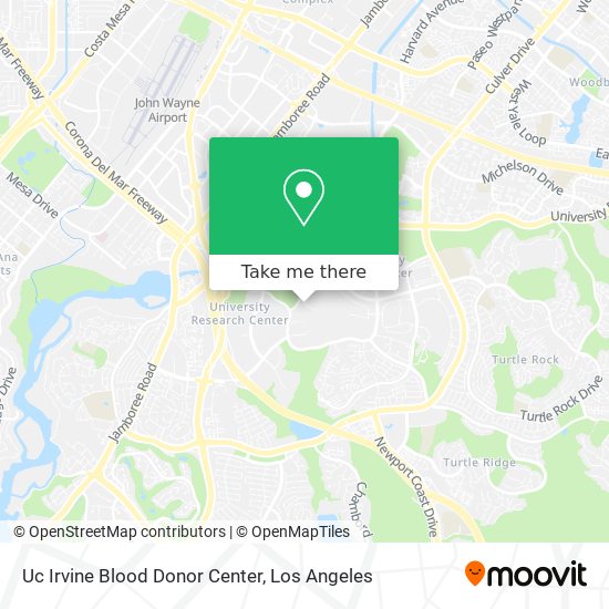 Mapa de Uc Irvine Blood Donor Center