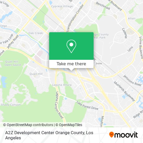 A2Z Development Center Orange County map