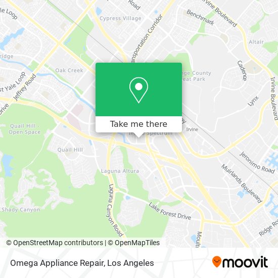 Omega Appliance Repair map