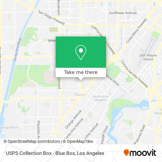 Mapa de USPS Collection Box - Blue Box