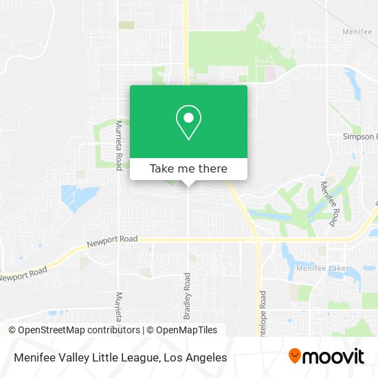 Menifee Valley Little League map