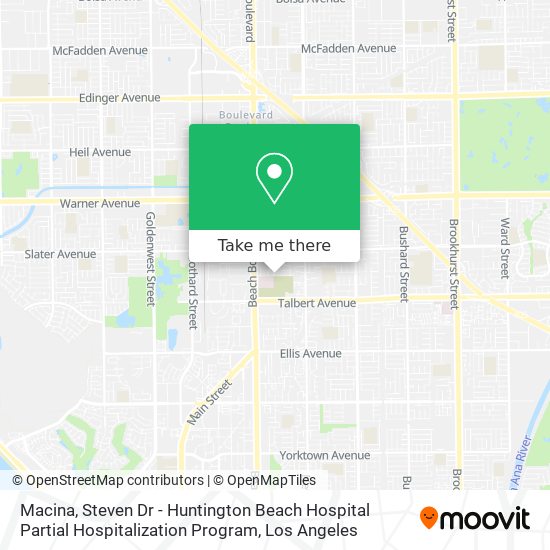 Mapa de Macina, Steven Dr - Huntington Beach Hospital Partial Hospitalization Program