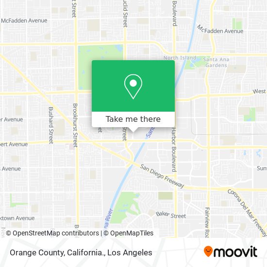 Mapa de Orange County, California.