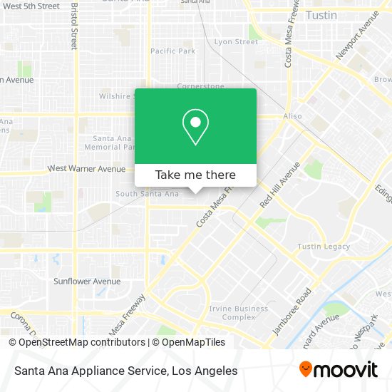 Santa Ana Appliance Service map