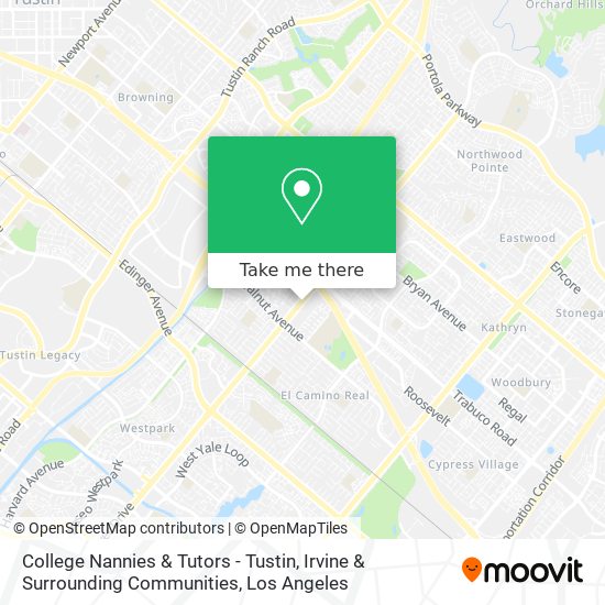 Mapa de College Nannies & Tutors - Tustin, Irvine & Surrounding Communities