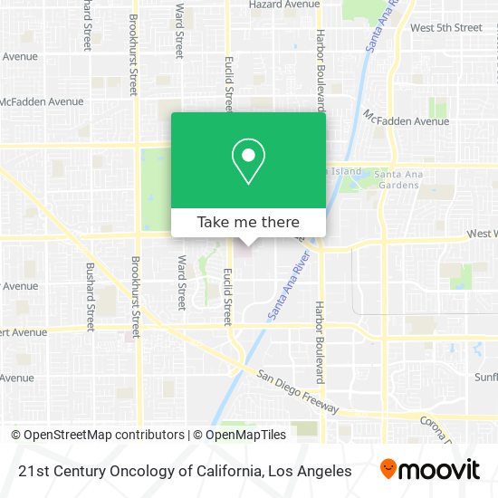 Mapa de 21st Century Oncology of California