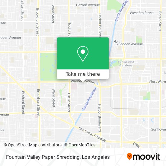 Fountain Valley Paper Shredding map