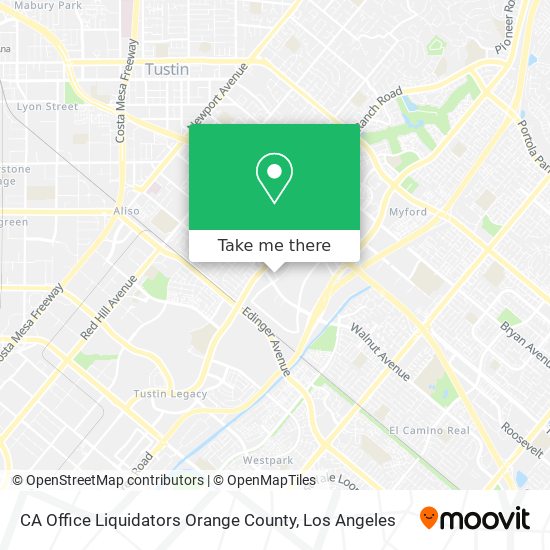 Mapa de CA Office Liquidators Orange County