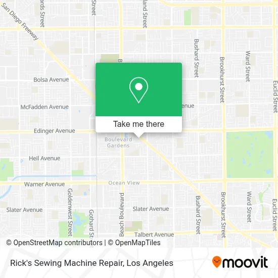 Rick's Sewing Machine Repair map