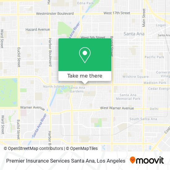 Premier Insurance Services Santa Ana map