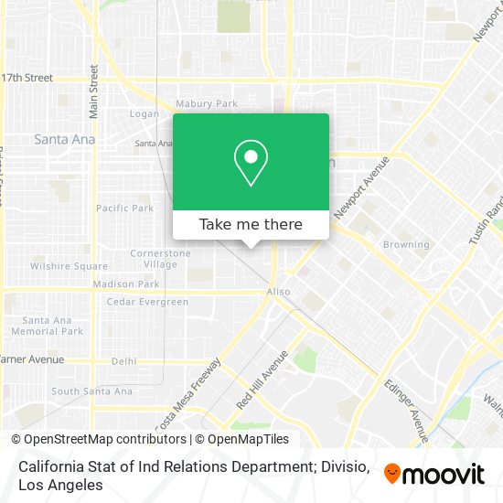 Mapa de California Stat of Ind Relations Department; Divisio