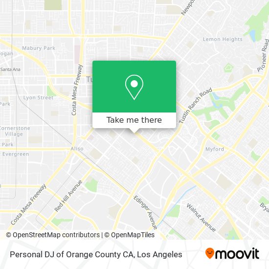 Personal DJ of Orange County CA map