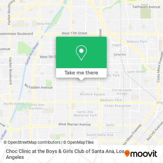 Mapa de Choc Clinic at the Boys & Girls Club of Santa Ana