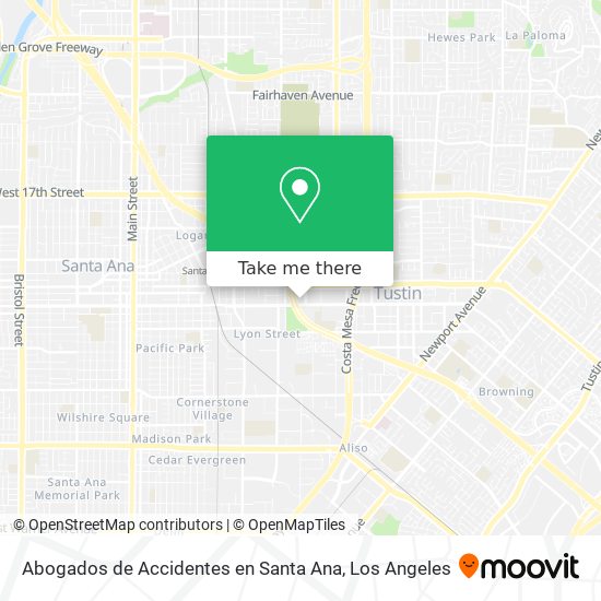 Mapa de Abogados de Accidentes en Santa Ana