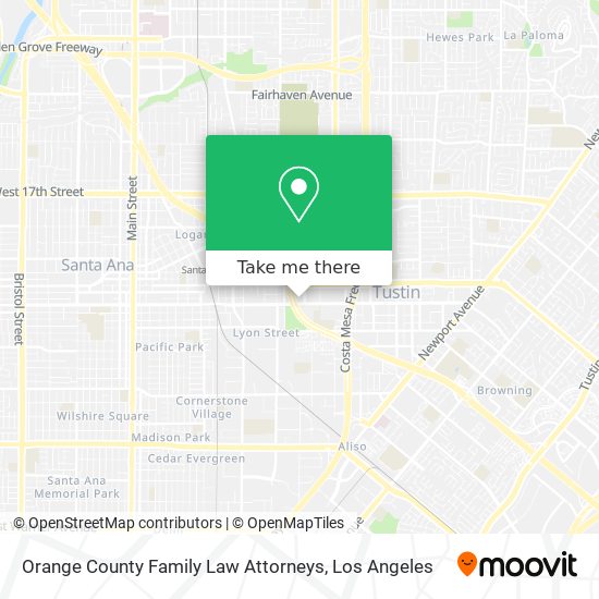 Mapa de Orange County Family Law Attorneys