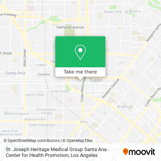 Mapa de St. Joseph Heritage Medical Group Santa Ana - Center for Health Promotion