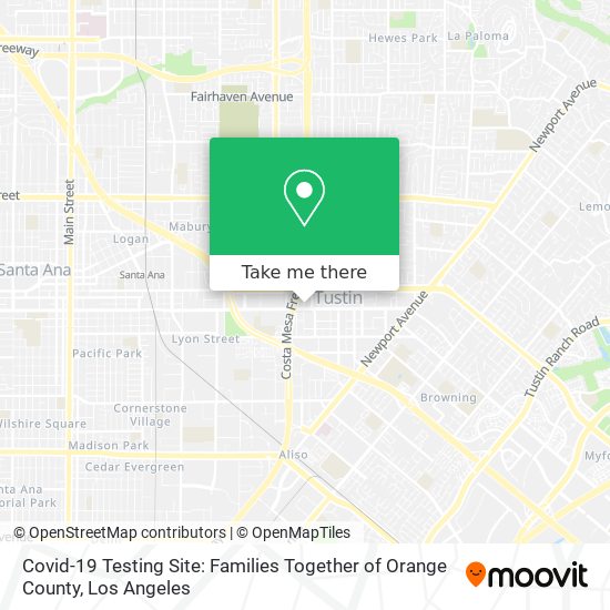 Covid-19 Testing Site: Families Together of Orange County map