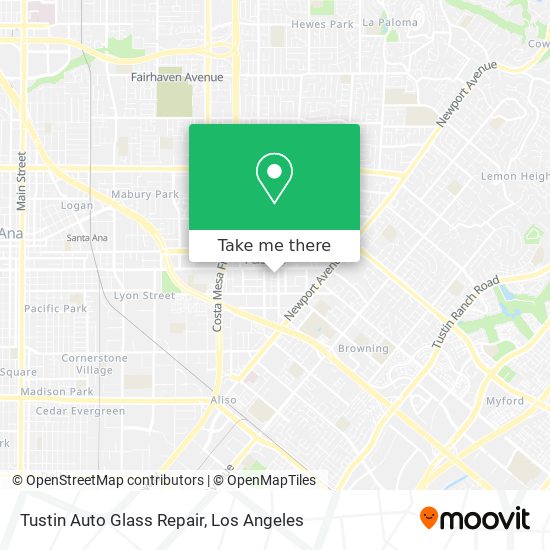 Mapa de Tustin Auto Glass Repair