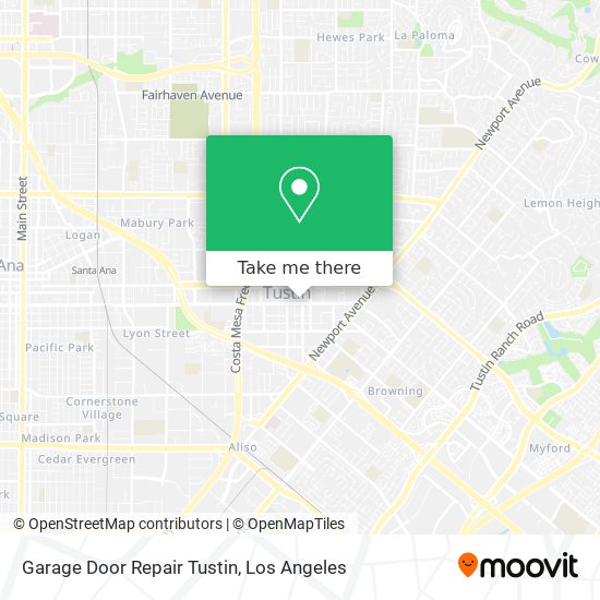 Mapa de Garage Door Repair Tustin