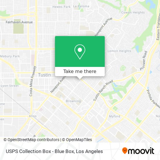 Mapa de USPS Collection Box - Blue Box