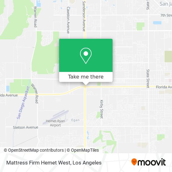 Mattress Firm Hemet West map