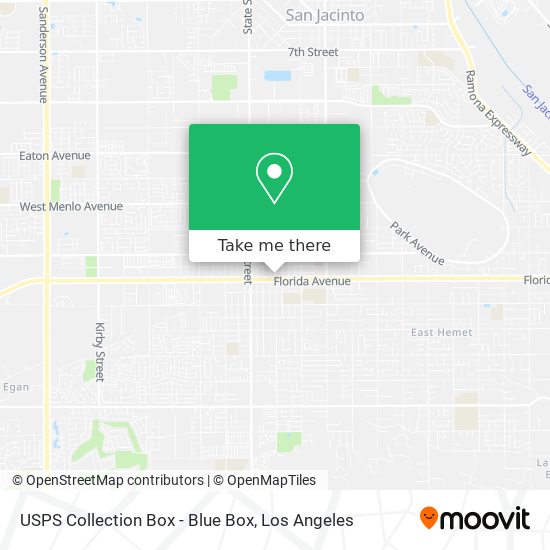 Mapa de USPS Collection Box - Blue Box