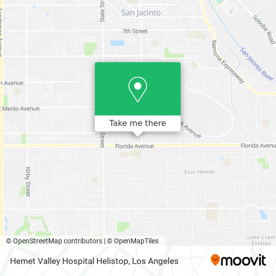 Mapa de Hemet Valley Hospital Helistop