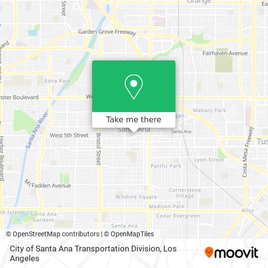 City of Santa Ana Transportation Division map