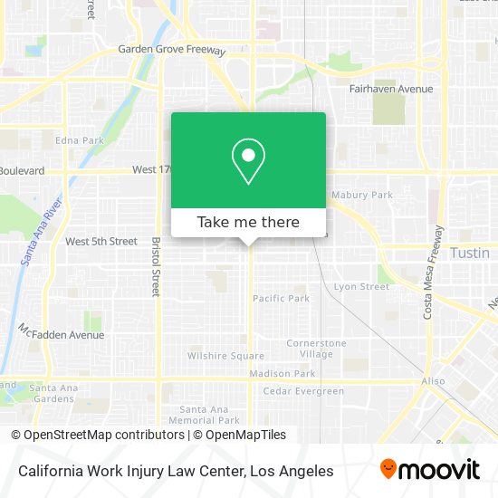 California Work Injury Law Center map