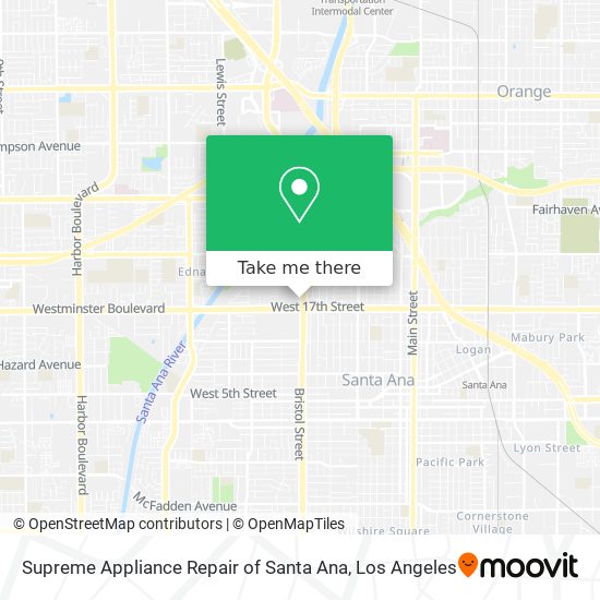 Mapa de Supreme Appliance Repair of Santa Ana