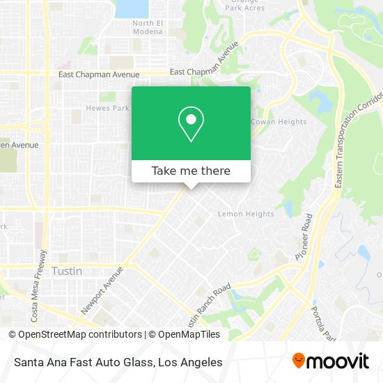 Mapa de Santa Ana Fast Auto Glass
