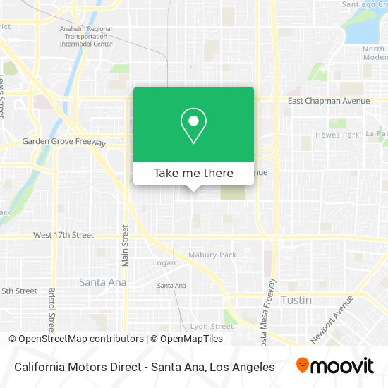 Mapa de California Motors Direct - Santa Ana