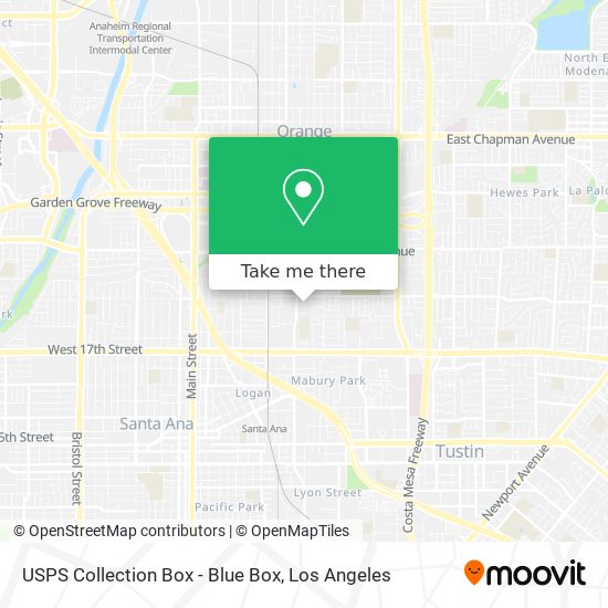 Mapa de USPS Collection Box - Blue Box