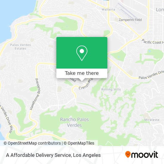 A Affordable Delivery Service map