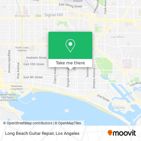 Long Beach Guitar Repair map