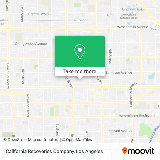Mapa de California Recoveries Company