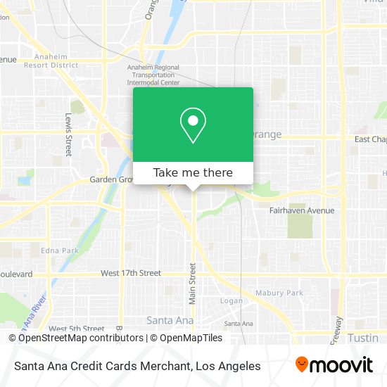 Mapa de Santa Ana Credit Cards Merchant