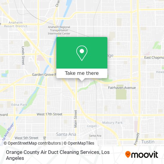 Orange County Air Duct Cleaning Services map